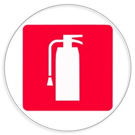 Fire Extinguisher Sign - 100 Pack Circle Stickers 3 Inch