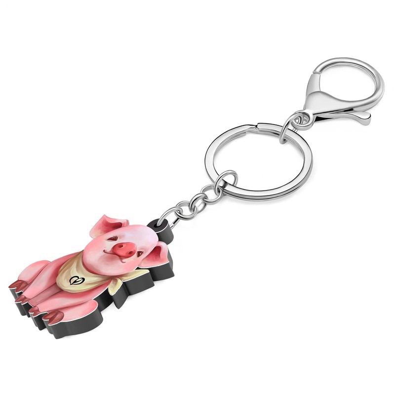 BAMAY Cute Pig Keychain Pink Piggy Gifts for Women Girls