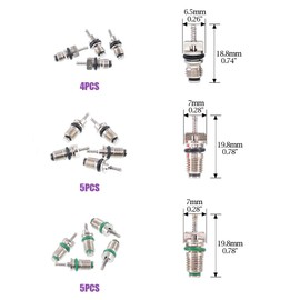 Swpeet 41Pcs R12 / R134a AC Master Valve Core Repair Kit, Including Assortment R12 R134a Valve Core Refrigeration Tire Stem with Remover Tool for Most Cars