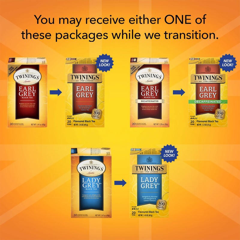 Twinings Tea Variety 6-Pack – Earl Grey, English Breakfast, Irish