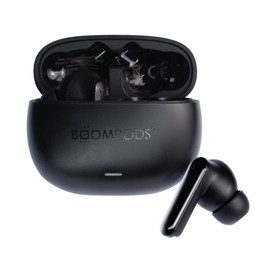 Boompods Echobuds ANC True Wireless Earbuds - Active Noise Cancelling Bluetooth Earphones with ENC Microphone, IPX4 Waterproof In-Ear Headphones, 26Hr Playtime & Fast USB-C Charging Case, Black