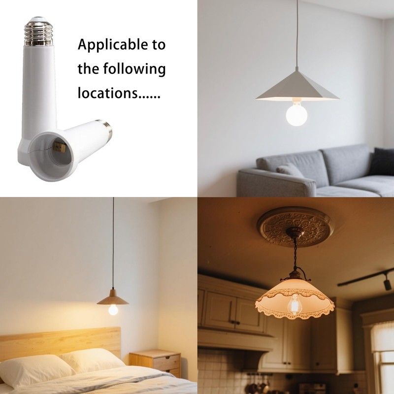 Socket Extender, E26/E27 Light Bulb Socket Extender Standard Medium Base,