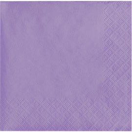 Creative Converting 57193B Touch of Color 3-Ply 50 Count Paper Beverage Napkins, Luscious Lavender