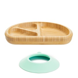 Munchkin® Bambou™ Divided Suction Plate - Eco-Friendly Bamboo Dinnerware for Babies and Toddlers