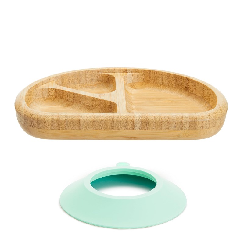 Munchkin® Bambou™ Divided Suction Plate - Eco-Friendly Bamboo Dinnerware for