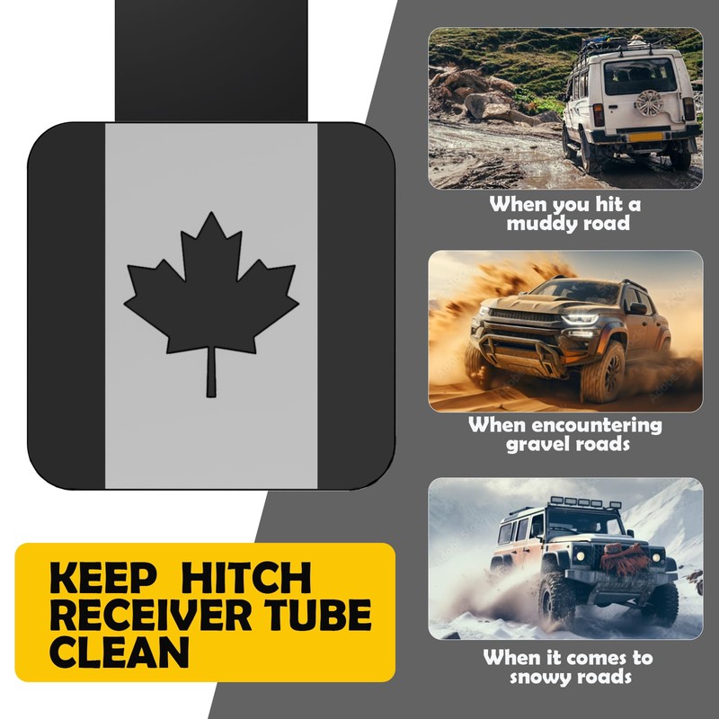 OGYE Metal Canada Flag Hitch Cover Plug (Fits 2" Receiver,