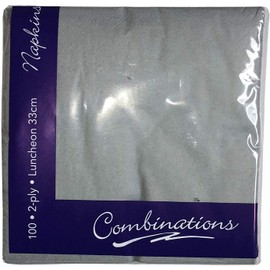 Combinations Grey Napkins 2ply 100 Pieces For Parties/Events/Dinners/Home