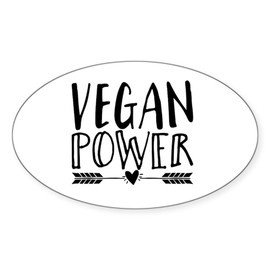 CafePress Vegan Power Oval Car Bumper Sticker