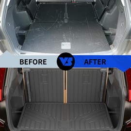 Rongtaod Cargo Mat Compatible with 2018-2024 2025 Volkswagen Atlas (NOT for Cross Sport) Trunk Mat Trunk Liner Cargo Liner Back Seat Cover 2023 VW Atlas Accessories (Trunk Mat with Backrest Mat)