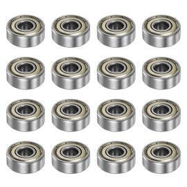 QUARKZMAN 606ZZ Deep Groove Ball Bearings 6 mm Bore 17 mm AD 6 mm Thick Carbon Steel Double Shielded Z1 Bearing for Engines Pack of 16