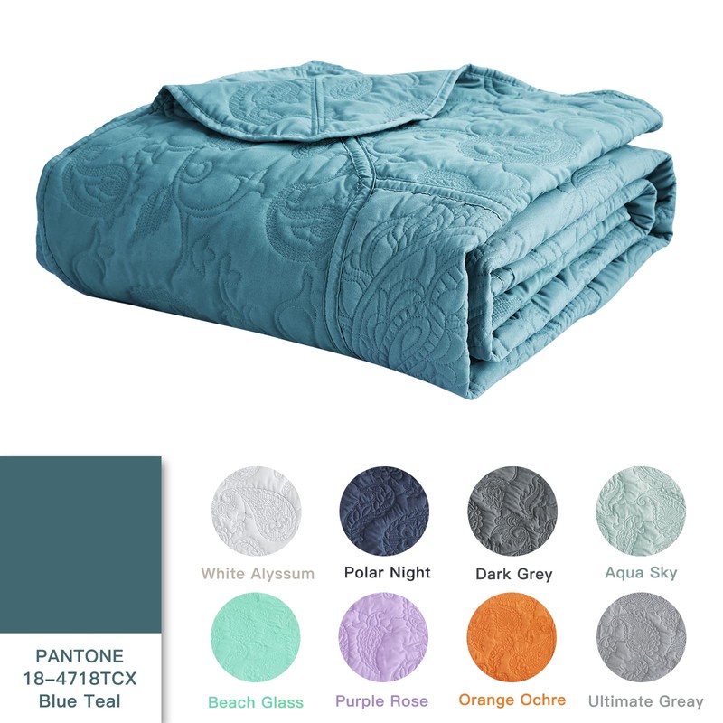 HZ & HY Oversized King Bedspread 138x122 Extra Wide, Quilted