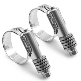 EATAKWARD 2Pcs T Bolt Hose Clamps, 304 Stainless Steel, Silver, Turbo Intake Intercooler Hose Clamp for Water Pipe Plumbing Automotive (1-1-3/4inch(26-45mm))