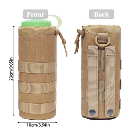 VIDSTW Tactical Bottle Holder Molle Bottle Holder with Drawstring Water Bottle Bag Bottle Holder Belt Bottle Holder Bag for Outdoor Hiking Hunting Camping Training (Mud Colour)
