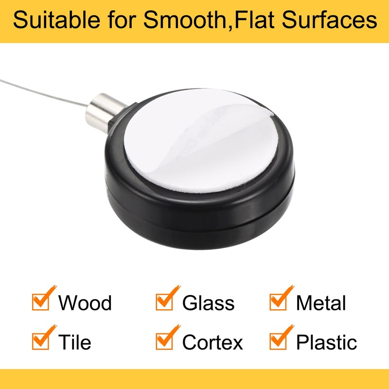 sourcing map 1.8 ft Retractable Cable Lock with Latch Remote