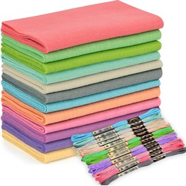 Wonninek 12 Rolls Soft Felt Fabric for Sewing 8"×35" Felt Fabric Roll Morandi Assorted Color 1.4mm Thick Fleece Fabrics Sheet for Crafting DIY Patchwork Art Crafts