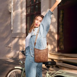 Mroede Crossbody Bags for Women Fashion Purses for Women Vegan Leather Hobo Bags Shoulder Handbags with Detachable Strap