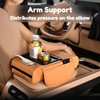 TNDCKP Car Center Console Pad Leather Armrest Pad w/Cup Holder,