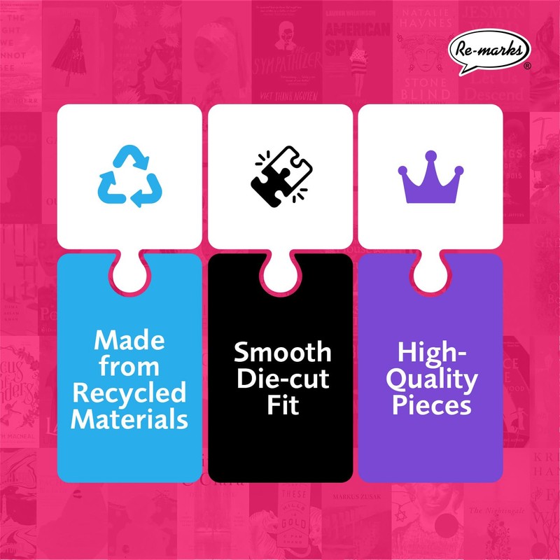 Re-marks Historical Fiction Book Collage Puzzle, 1,000-Piece Jigsaw Puzzle for