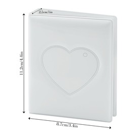 GLADFRESIT 32 Pockets Mini Photo Album with Pendant, Hollow Heart Idol Album Card Organizer, Kpop Photocard Holder Binder for Polaroid Photo, 3 Inch