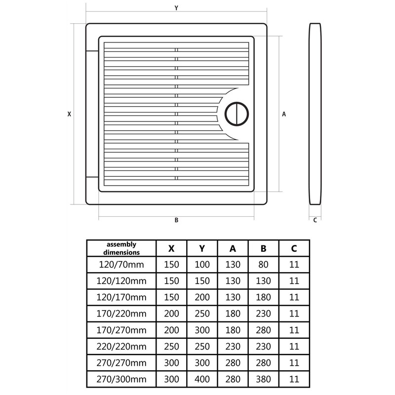 150x150mm Thin Access Panels Inspection Hatch Access Shuttered Door Plastic