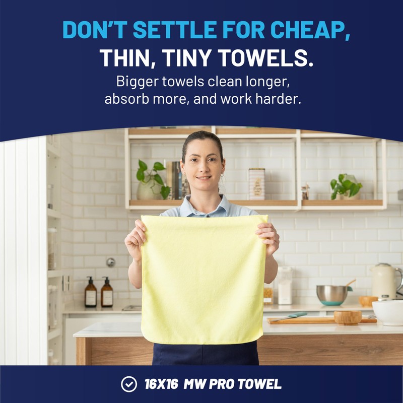 MW Pro Microfiber Cleaning Cloth | Yellow (12 Pack) |