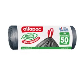 Alfapac - 10 Bags 50 L with Slider Straps, Very Durable
