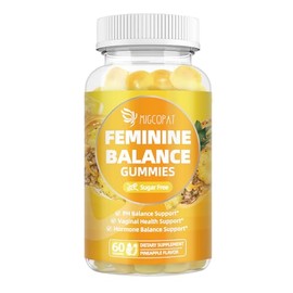 Migcopat Premium Feminine Balance Gummies, Women’s Health Probiotics, Immune Support, Gut Health, Hormone Balance, PH Balance Vitality, Pineapple Flavor, 60 Count