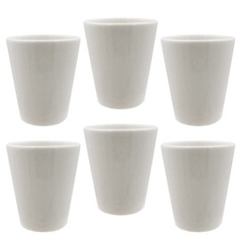 Rockin 6 Sublimation Shot Glasses White 1.5 oz Bulk Deals- Pure White All-purpose Ceramic Shot Glass Set for Restaurants, Café, Inn, Hotels, Bars Shot Glass for Sublimation Printing (6 Pack)