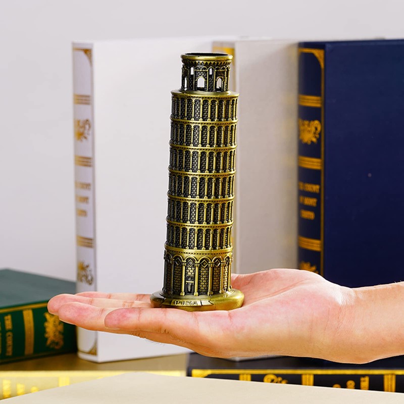 DS.DISTINCTIVE STYLE Metallic Leaning Tower of Pisa Statue 8.6 Inch
