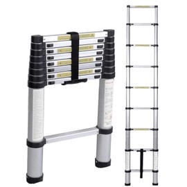 JYMADLY Telescopic Ladder Telescopic Ladders Multi-Purpose Extendable Ladder Telescopic Ladder 8m/ 7m/ 6.2m/ 5m/ 4m/ 3.8m/ 3.2m/ 2m/ 1m Telescopic Ladder, Aluminum Telescoping Extension La