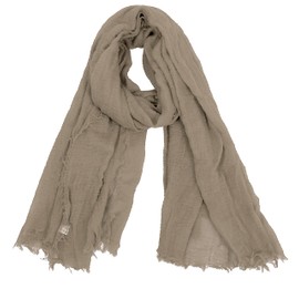 Van Der Rich ® - Scarf with fine crepe surface for men and women, 23-Taupe