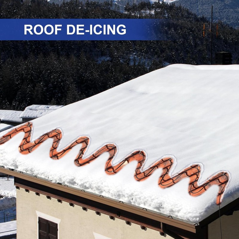 49.5FT(3FT~200FT) Heat Tape for Water Pipes, -40°F Deicing Heating Cable,