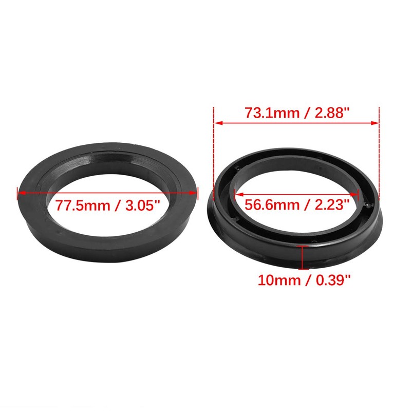 sourcing map Set of 4 Centring Rings Plastic Wheel Hub