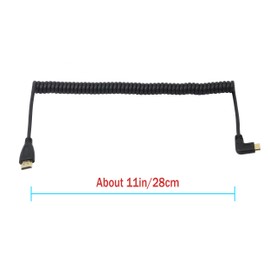 Mini HDMI to HDMI Cable Cerrxian Right Angle 90 Degrees Angled Mini Spiral Spiral Cable, Support 3D, 1080P HDMI Male to HDMI Male Gold Plated Converter Adapter