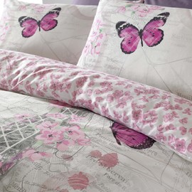 Sleepdown Paris Romance Bettbezug & Kissenbezug Set Bettwäsche Digitaldruck Quilt Case Single Doppelbett Bettwäsche Schlafzimmer Tagesbett (King), Mehrfarbig