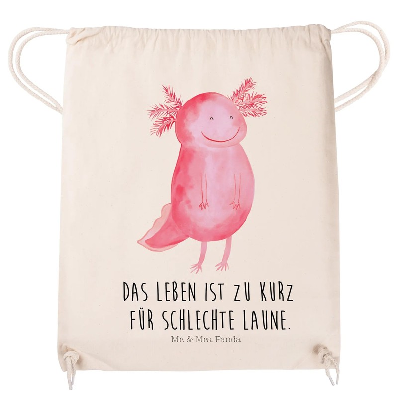 Mr. & Mrs. Panda Axolotl Happy Sports Bag, cream-coloured