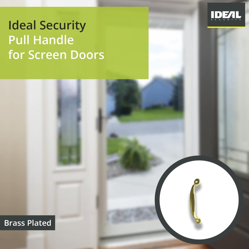Ideal Security Inc. SK924 Screen Door Pull Handle, Brass Plated