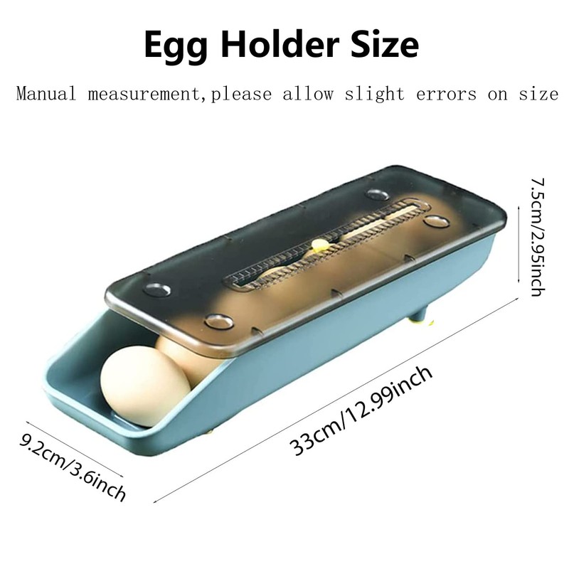 Rolling Egg Dispenser, Egg Holder for Refrigerator, Fridge Egg Organizer