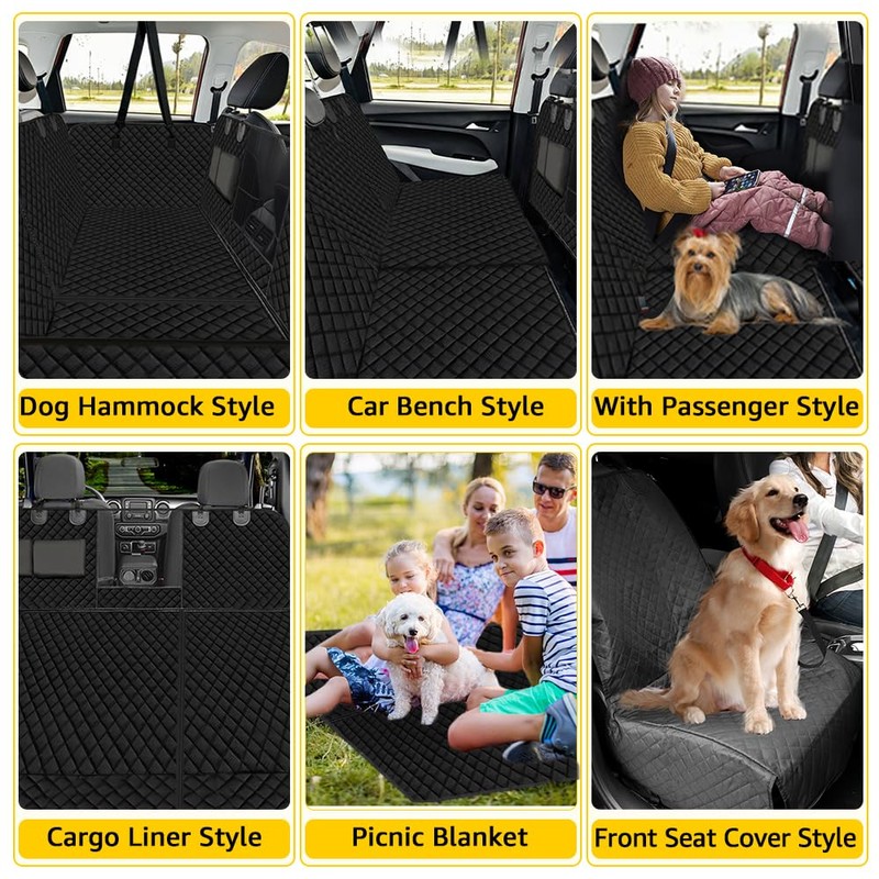 Vailge 6 in 1 Car Seat Cover for Back Seat,