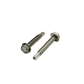 MIGHTY FASTENERS Self-Drilling Screws, TEK Screws, Grade 410 Stainless Steel, #8 X 3/4" Hex Washer Head, Ideal for Metal Applications, Pack of 100