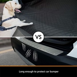HCCW SUV Cargo Liner for Dogs Waterproof Car Seat Cover Pet Dog Trunk Cargo Mat for SUVs Sedans Vans with Bumper Flap Protector, Non-Slip, Large Size, Black