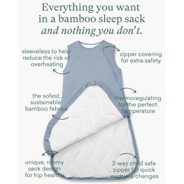 PurComfy Quilted Supersoft Sleep Sack, 2.5 TOG Premium Bamboo Viscose Warm Baby Sleeping Bag, 2-Way Zipper 0-3 Months (Whale)