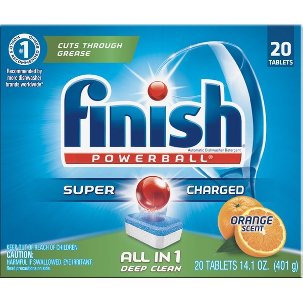 Finish Powerball Tablets, Orange Scent, 20 Count