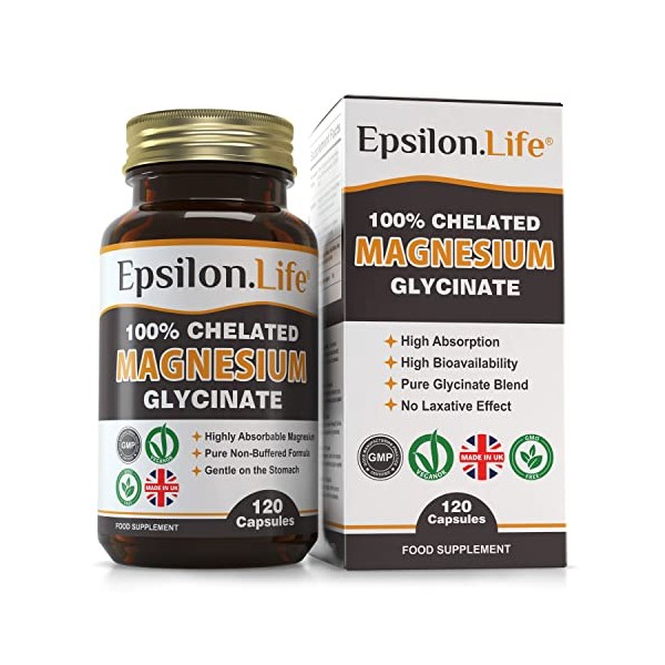 Epsilon Magnesium Glycinate Supplements - Chelated Magnesium Bisglycinate Supplement -