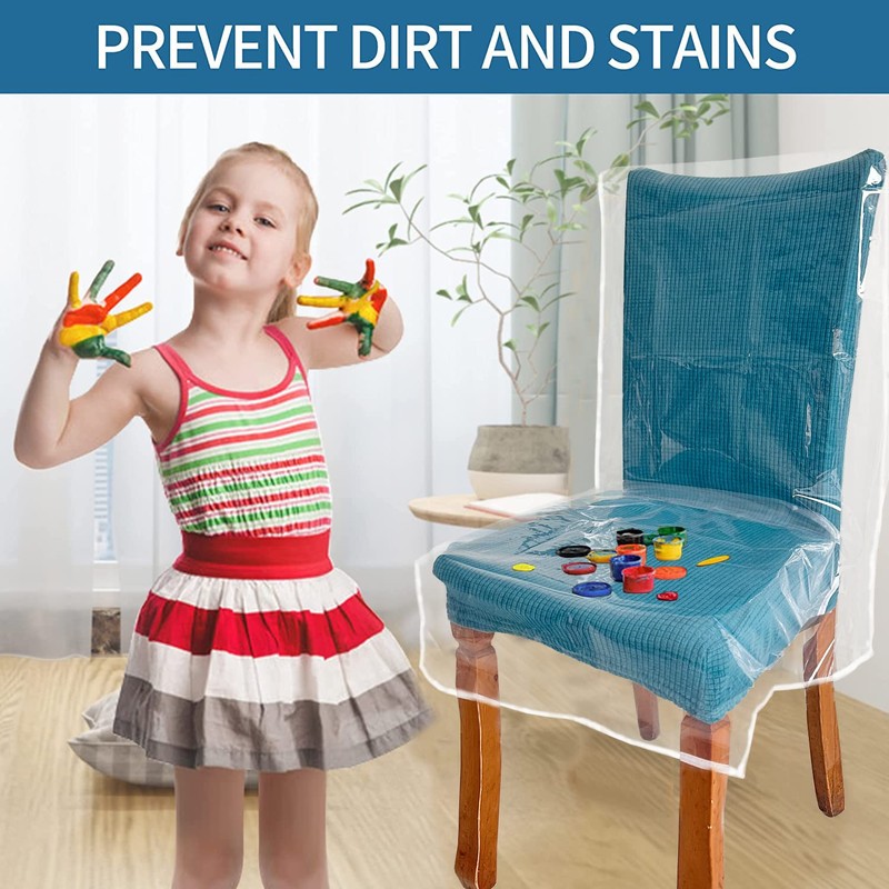 Drihara 2 Pack Plastic Dining Chair Covers (2)
