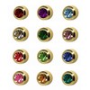 12 Pairs Studex Birthstones Mini 2mm Gold Plated Bezel Setting