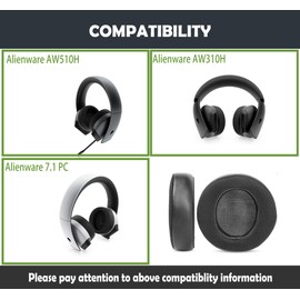 HTINDUSTRY Replacement Ear Pads Compatible with Alienware AW310H AW510H 7.1 PC Gaming Headsets Ear Pads with Cooling Gel Layer