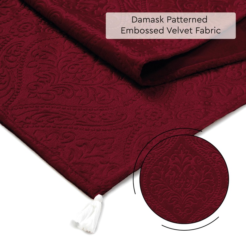 Encasa Dining Table Runner | Embossed Velvet | 32x150 cm