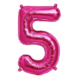 Northstar Balloons 59071 Number 5 Foil Balloons, See Description, Magenta