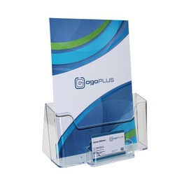 ogoPLUS DIN A4 brochure holder with business card stand, brochure stand, flyer stand, business card holder, advertising, stand table brochure stand, brochure box